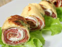 Smoked salmon crepe rolls