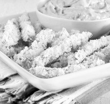 Cactus fries with a creamy avocado dipping sauce