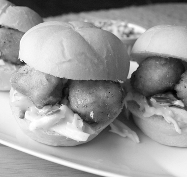 Honey BBQ sliders with homemade coleslaw