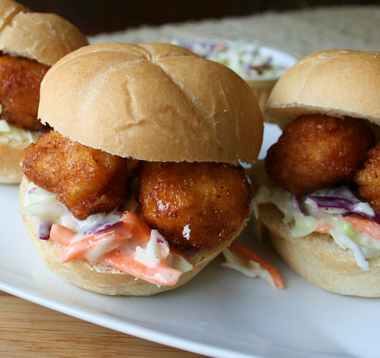 Honey BBQ sliders with homemade coleslaw