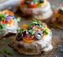 Stuffed Portobello mushroom pizzas