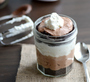 Layered Nutella mousse in a jar