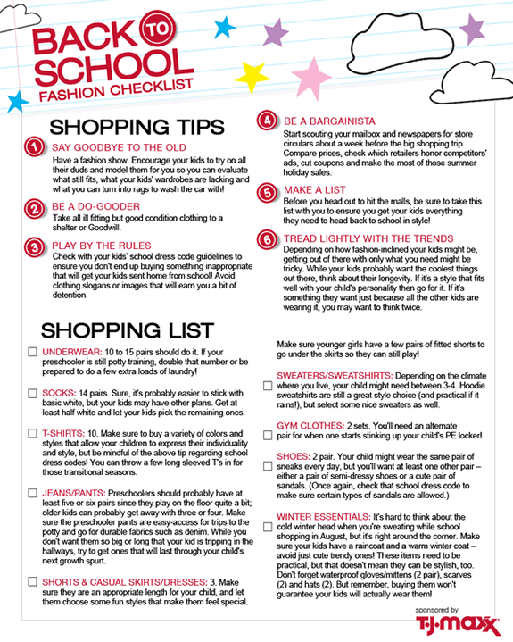 printable behavior checklist