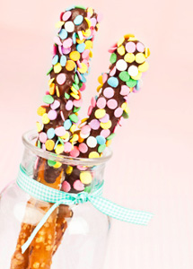 Homemade chocolate covered pretzels