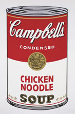 Chicken noodle soup and crackers