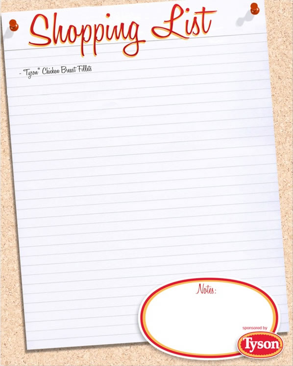 grocery shopping list. Shopping List