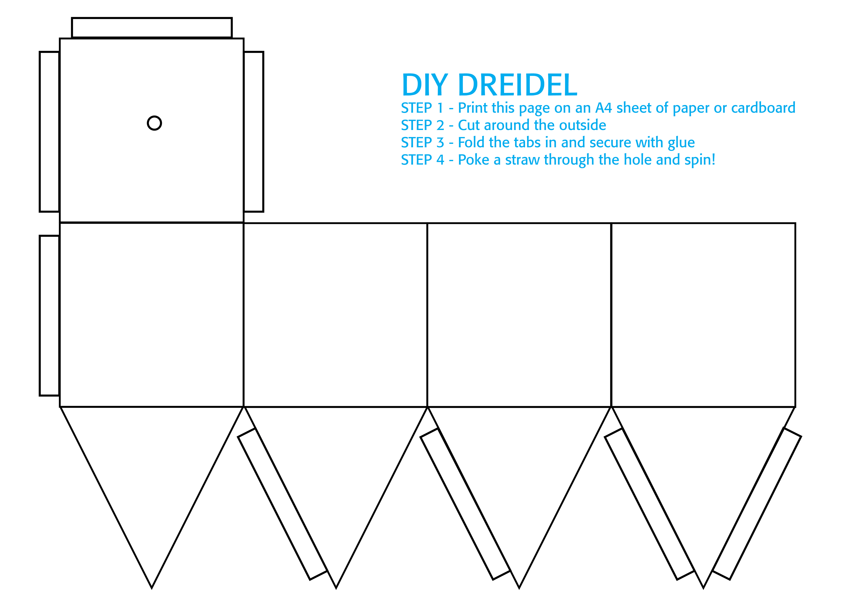 3d Dreidel Template Printable Free