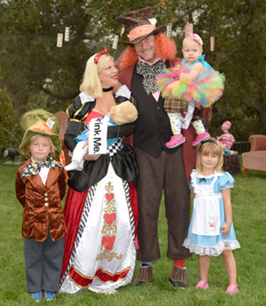 Tori Spelling and kids at Hattie's birthday