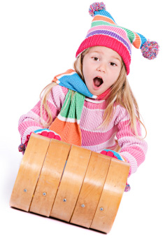 kid on sled