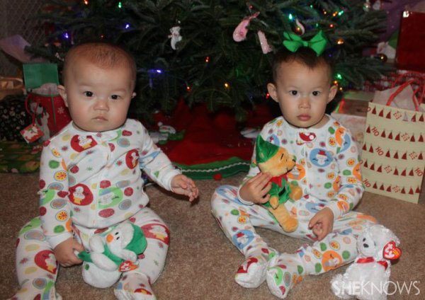 Cammie's matching Christmas pajamas picture
