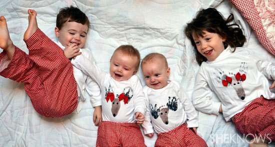 Rachel's handmade Christmas matching jammies picture