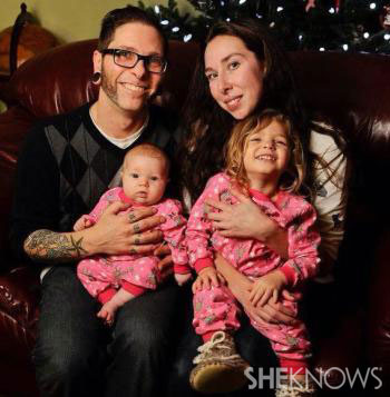 Taryn's matching Christmas pajamas picture