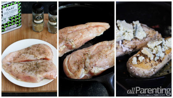 Baked herbed chicken with Gorgonzola cheese