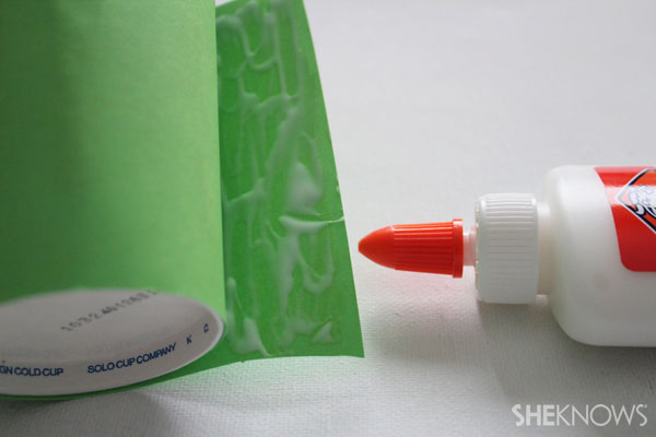 DIY Fire-breathing dragon craft: glue down flap