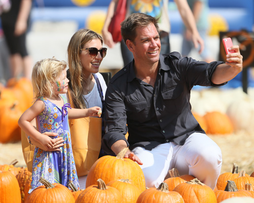 Michael Wetherly and family at pumpkin patch