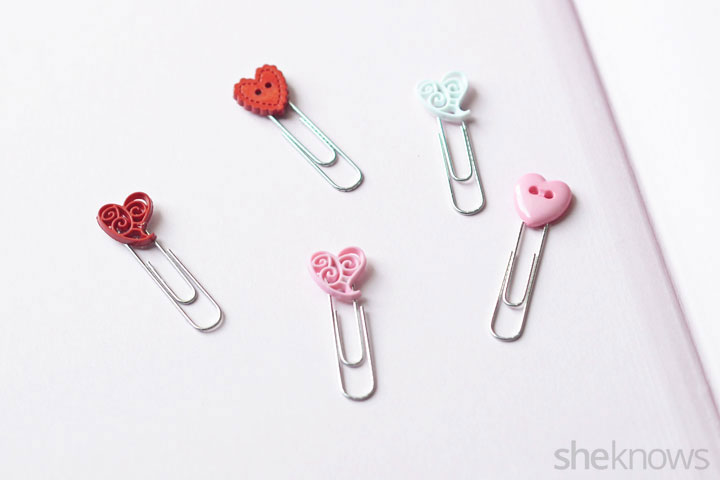 Paperclip Valentine's Day bookmark
