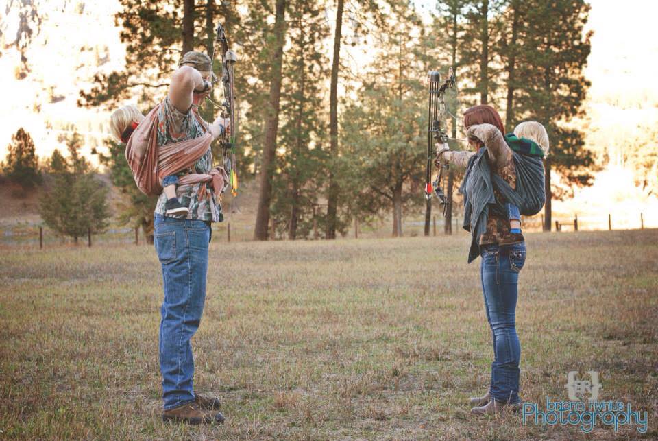 Babywearing and bow hunting