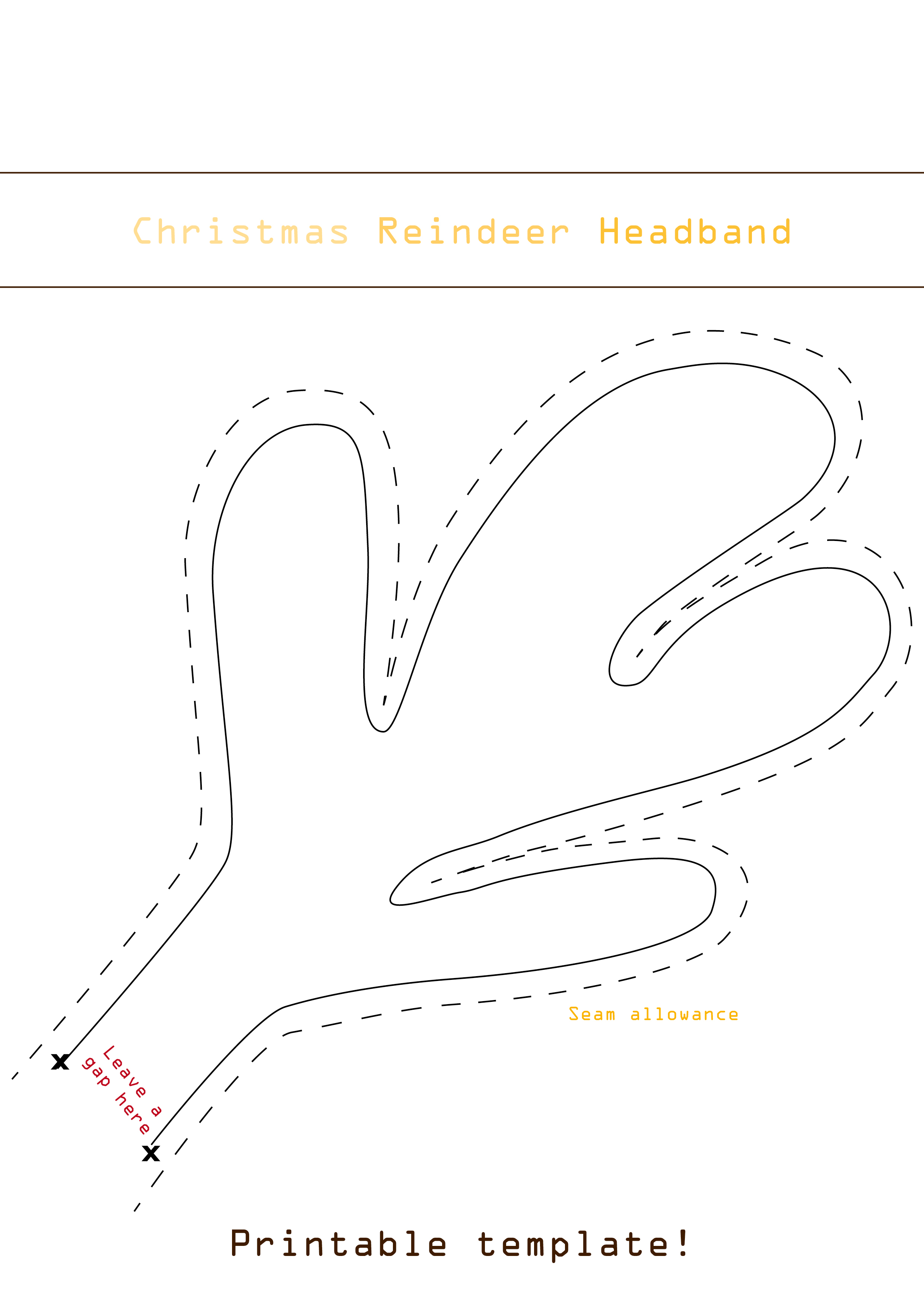 Reindeer Antler Template Printable Free - Printable Blank World