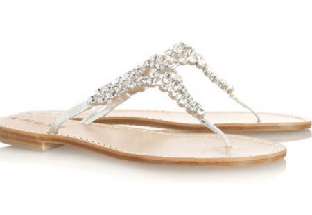 Flat Sandals: Flat Crystal Sandals