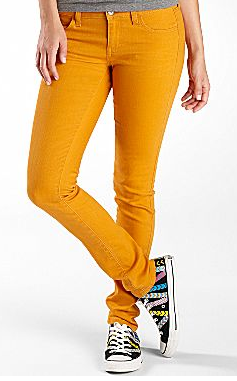 Juniors orange skinny jeans - Colored denim for kids