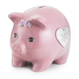 Pink Ceramic Piggy Bank - Gift Ideas