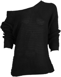Black Off Shoulder Knit Top