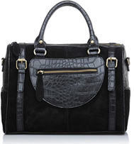 Classic leather handbag with croc pattern