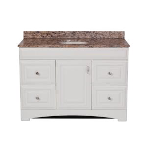 Vanity in White with Stone Effects