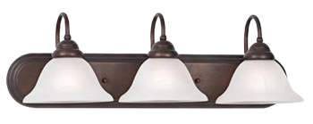 Terra Cotta and Marbleized Glass Bath Lights
