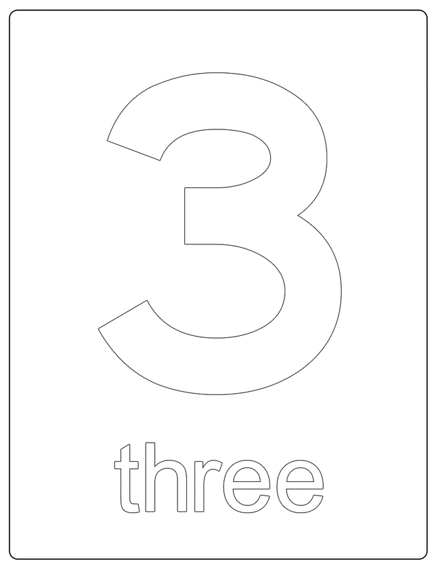 Number 3 - Free Printable Coloring Pages