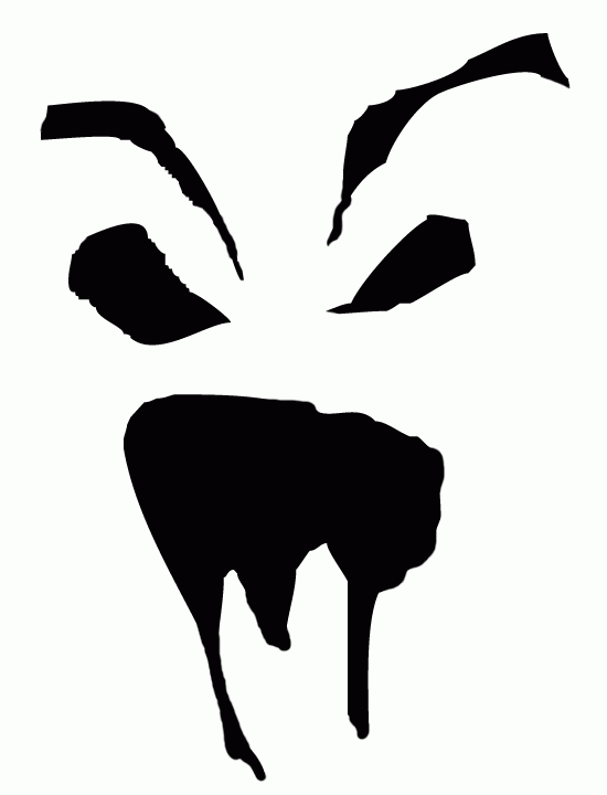 Pumpkin carving templates: Scary face 3