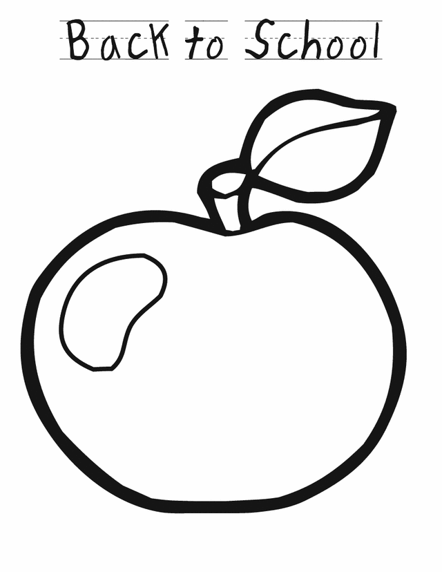 Back to school apple - Free Printable Coloring Pages
