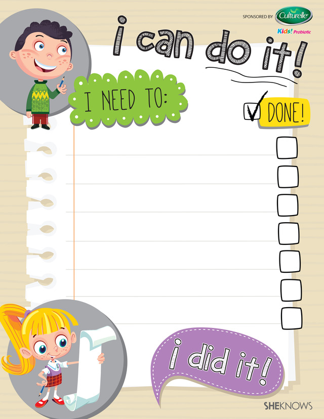 To-do list for kids - Free Printable Coloring Pages