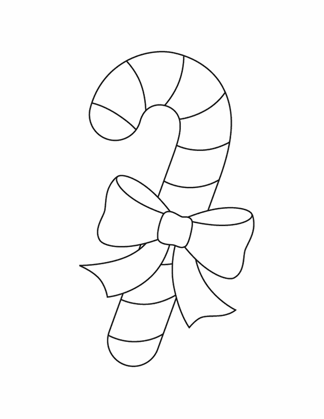 Candy cane Free Printable Coloring Pages