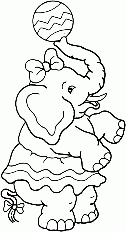 Download Girl elephant - Free Printable Coloring Pages