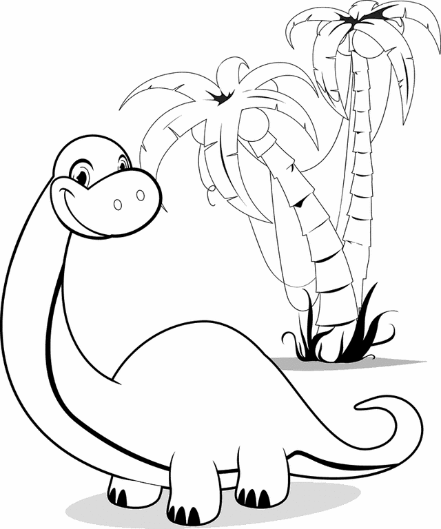 Printable Brontosaurus Dinosaur Coloring In Sheets 2