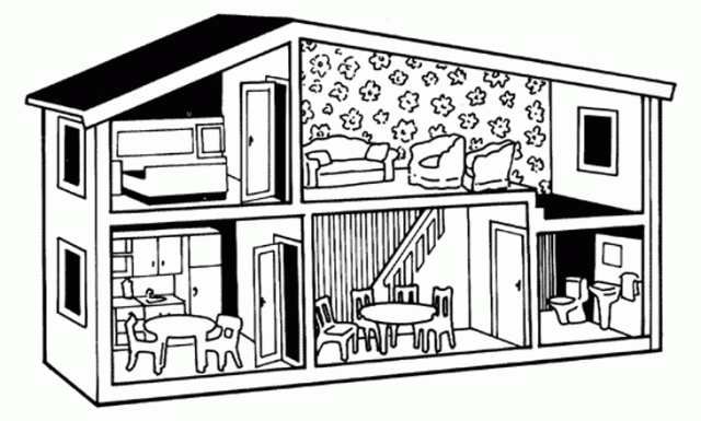 rooms in a house coloring pages - photo #24