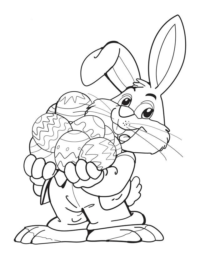 Download Bunny with eggs - Free Printable Coloring Pages