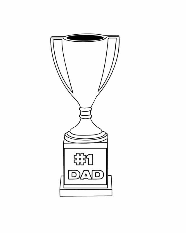 No. 1 Dad Trophy - Free Printable Coloring Pages