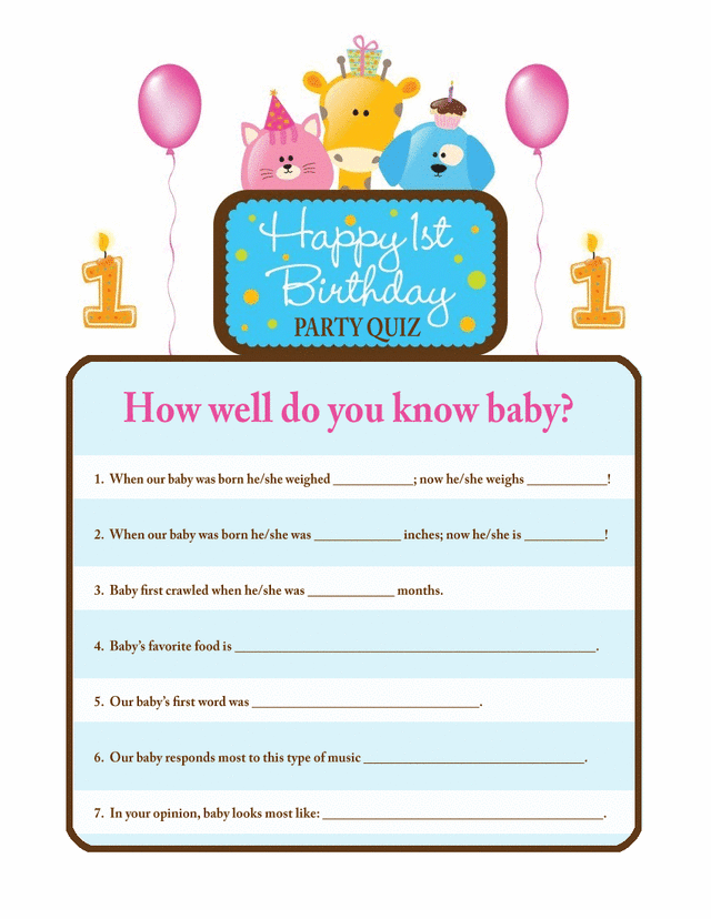 Birthday Trivia Questions Printable