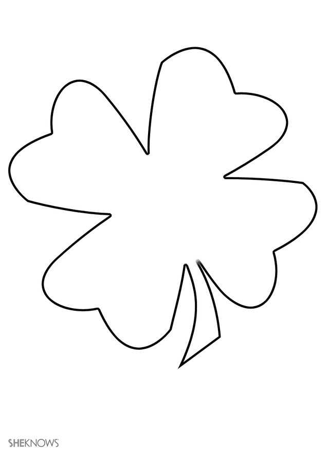 Four leaf clover Free Printable Coloring Pages