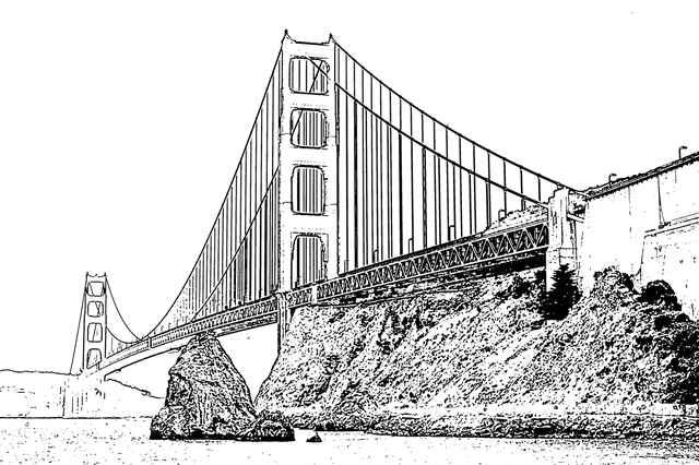 Golden Gate Bridge Coloring Page