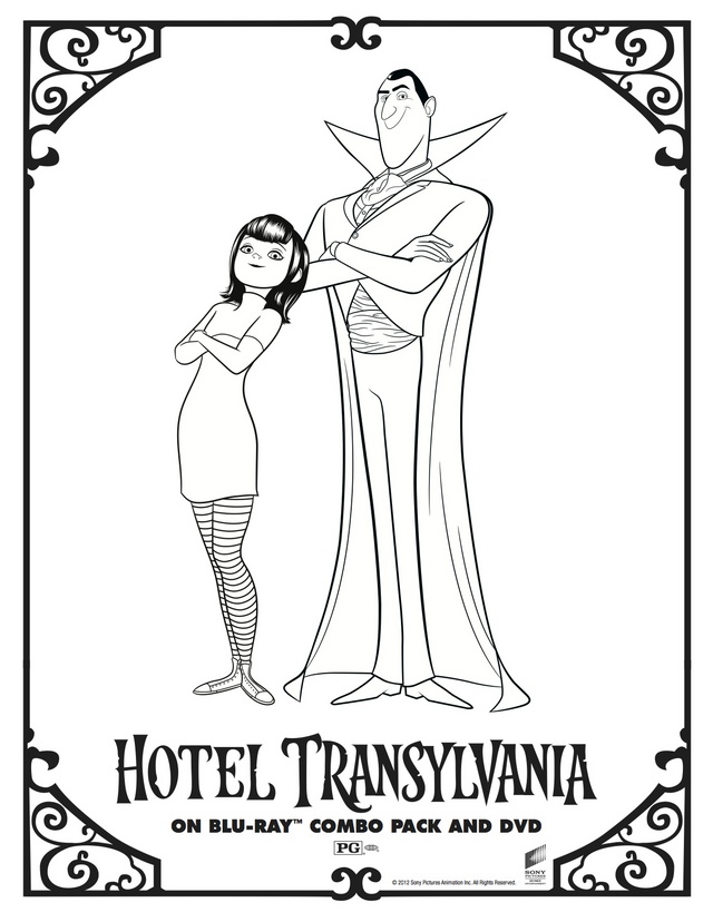 Character Coloring and Activity pages: Hotel Transylvania's