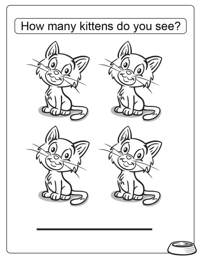 How many kittens - Free Printable Coloring Pages