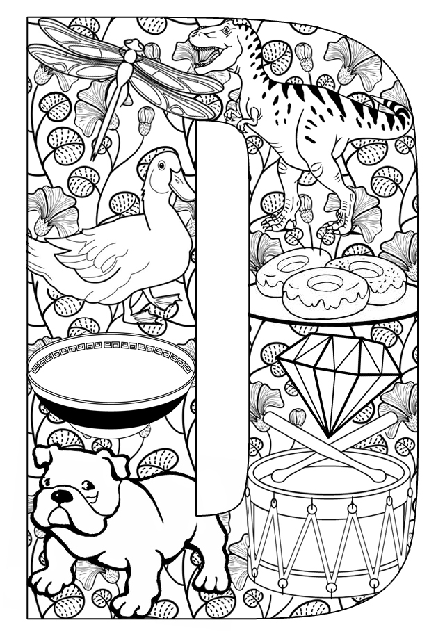 Things that start with D - Free Printable Coloring Pages