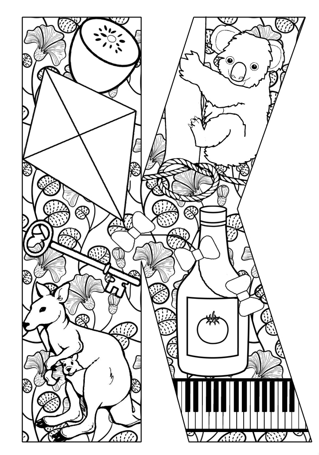 Things that start with K Free Printable Coloring Pages