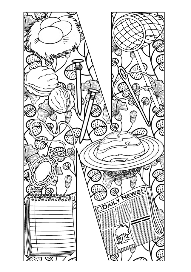 Things That Start With N Free Printable Coloring Pages