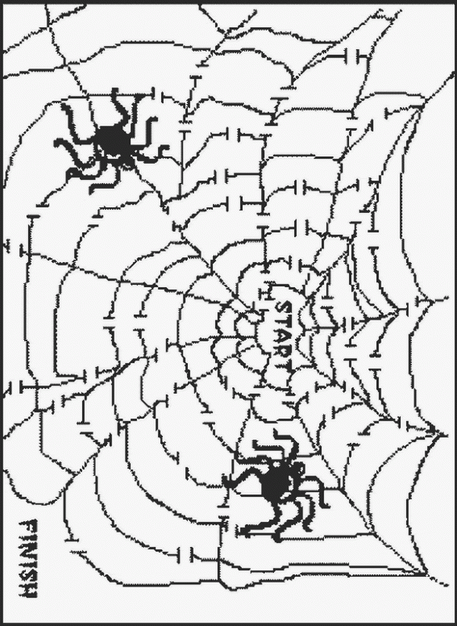 Halloween maze Free Printable Coloring Pages
