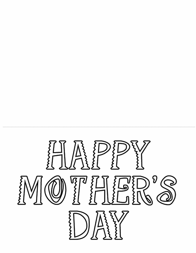 Mother's day coloring pages: Mother's day card 4