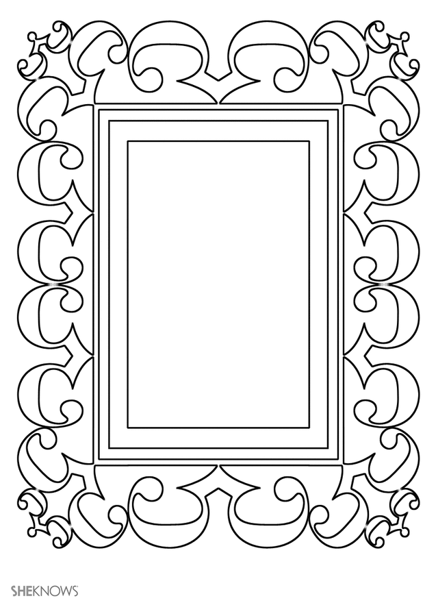 picture frame free printable coloring pages